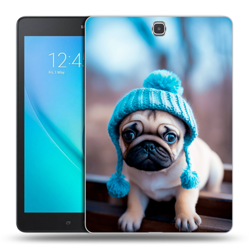 Силиконовый чехол на Samsung Galaxy Tab A 9.7 с принтом Мопс в шапке Силиконовый чехол на Samsung Galaxy Tab A 9.7 с принтом Мопс в шапке