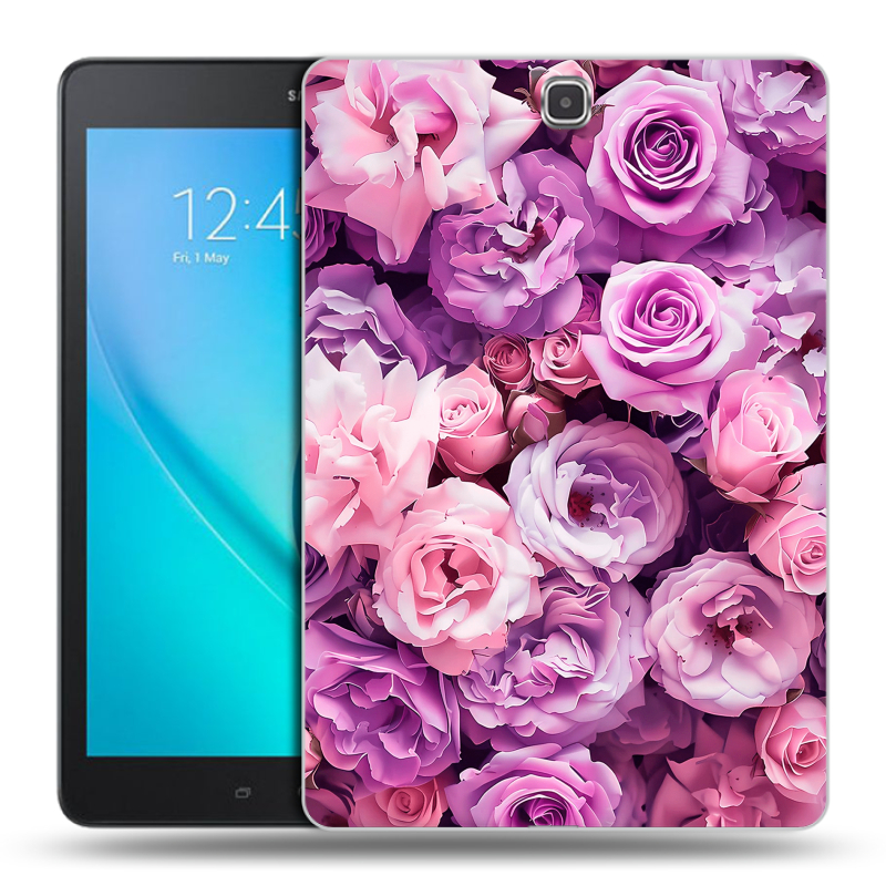 Силиконовый чехол на Samsung Galaxy Tab A 9.7 с принтом лавандовые розы Силиконовый чехол на Samsung Galaxy Tab A 9.7 с принтом лавандовые розы