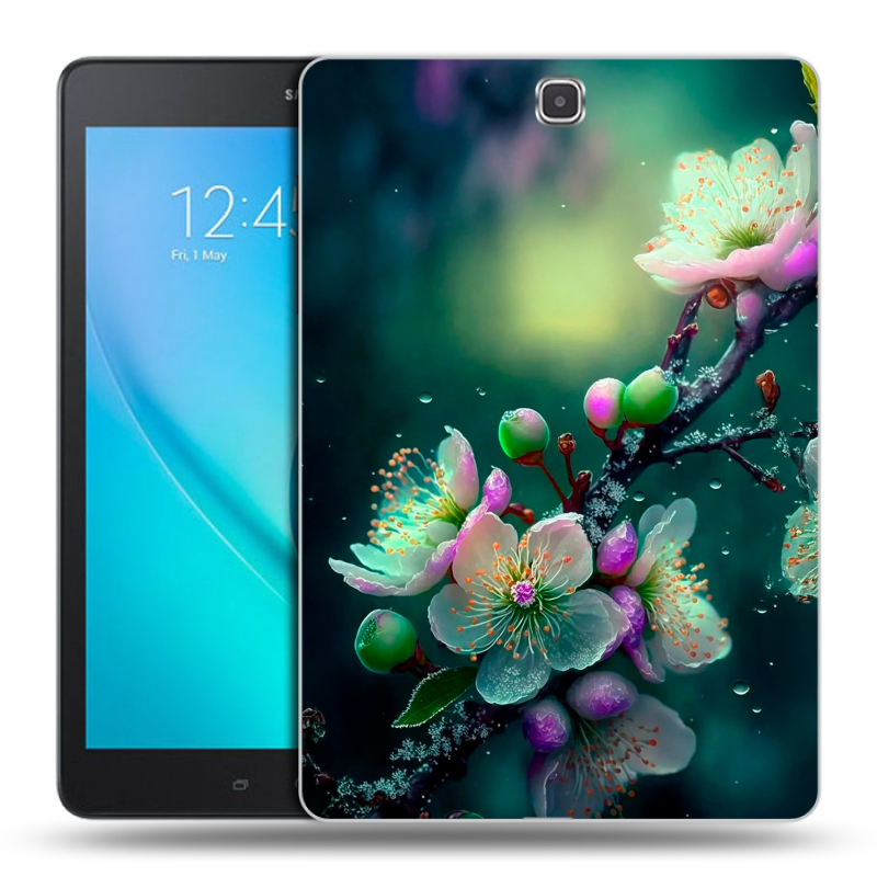 Силиконовый чехол на Samsung Galaxy Tab A 9.7 с принтом Цветы и мрамор Силиконовый чехол на Samsung Galaxy Tab A 9.7 с принтом Цветы и мрамор