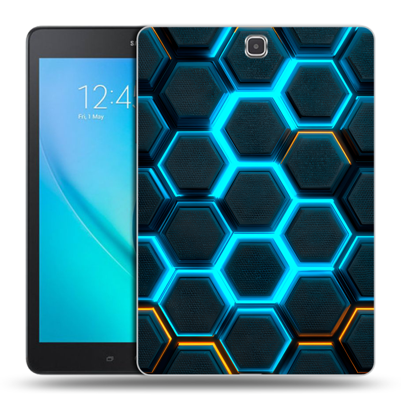 Силиконовый чехол на Samsung Galaxy Tab A 9.7 с принтом Неоновые соты Силиконовый чехол на Samsung Galaxy Tab A 9.7 с принтом Неоновые соты