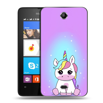 Силиконовый чехол на Microsoft Lumia 430 Dual SIM с принтом Единорог Силиконовый чехол на Microsoft Lumia 430 Dual SIM с принтом Единорог