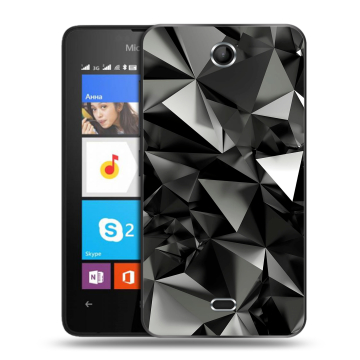 Силиконовый чехол на Microsoft Lumia 430 Dual SIM с принтом Черные кристаллы Силиконовый чехол на Microsoft Lumia 430 Dual SIM с принтом Черные кристаллы