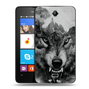 Силиконовый чехол на Microsoft Lumia 430 Dual SIM с принтом Волк Силиконовый чехол на Microsoft Lumia 430 Dual SIM с принтом Волк