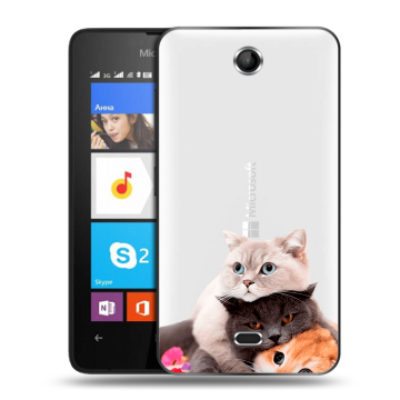 Силиконовый чехол на Microsoft Lumia 430 Dual SIM с принтом Кошки Силиконовый чехол на Microsoft Lumia 430 Dual SIM с принтом Кошки