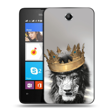Силиконовый чехол на Microsoft Lumia 430 Dual SIM с принтом Лев с короной Силиконовый чехол на Microsoft Lumia 430 Dual SIM с принтом Лев с короной