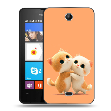 Силиконовый чехол на Microsoft Lumia 430 Dual SIM с принтом Милые котики Силиконовый чехол на Microsoft Lumia 430 Dual SIM с принтом Милые котики