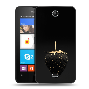 Силиконовый чехол на Microsoft Lumia 430 Dual SIM с принтом Черная клубника Силиконовый чехол на Microsoft Lumia 430 Dual SIM с принтом Черная клубника