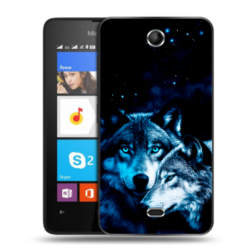 Силиконовый чехол на Microsoft Lumia 430 Dual SIM с принтом Волки Силиконовый чехол на Microsoft Lumia 430 Dual SIM с принтом Волки