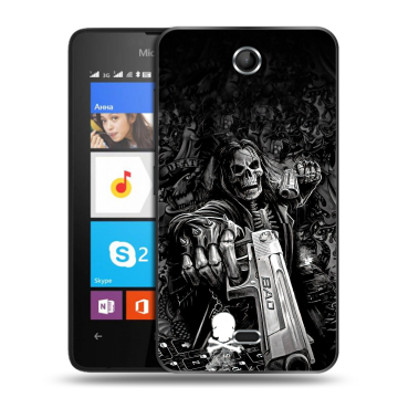 Силиконовый чехол на Microsoft Lumia 430 Dual SIM с принтом Скелет Силиконовый чехол на Microsoft Lumia 430 Dual SIM с принтом Скелет