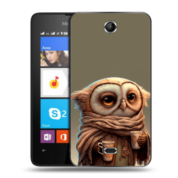 Силиконовый чехол на Microsoft Lumia 430 Dual SIM с принтом Сова Силиконовый чехол на Microsoft Lumia 430 Dual SIM с принтом Сова