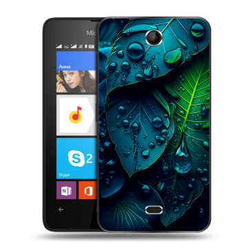 Силиконовый чехол на Microsoft Lumia 430 Dual SIM с принтом Листья Силиконовый чехол на Microsoft Lumia 430 Dual SIM с принтом Листья