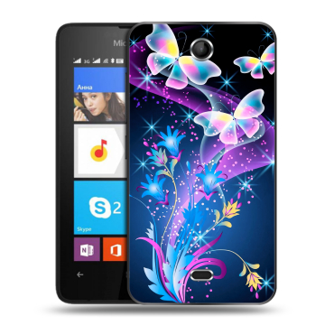 Силиконовый чехол на Microsoft Lumia 430 Dual SIM с принтом Бабочки