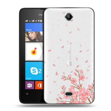 Силиконовый чехол на Microsoft Lumia 430 Dual SIM с принтом Ветка сакуры