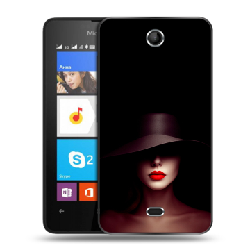 Силиконовый чехол на Microsoft Lumia 430 Dual SIM с принтом Девушка в шляпе