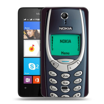 Силиконовый чехол на Microsoft Lumia 430 Dual SIM с принтом Старый телефон