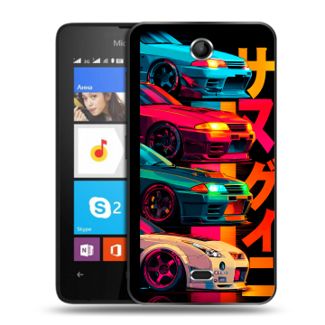 Силиконовый чехол на Microsoft Lumia 430 Dual SIM с принтом Гоночные машины