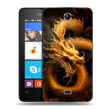 Силиконовый чехол на Microsoft Lumia 430 Dual SIM с принтом Золотой дракон