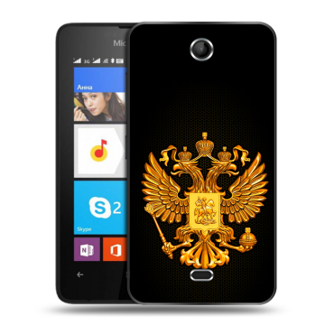 Силиконовый чехол на Microsoft Lumia 430 Dual SIM с принтом Герб России желтый