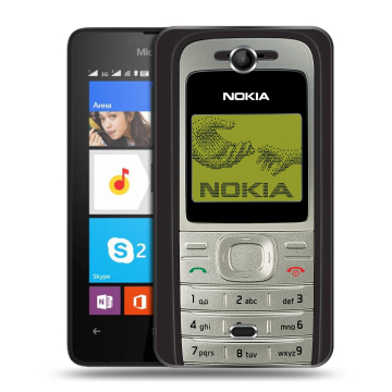 Силиконовый чехол на Microsoft Lumia 430 Dual SIM с принтом Ретро Нокия