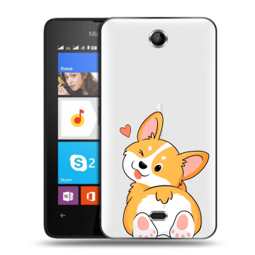 Силиконовый чехол на Microsoft Lumia 430 Dual SIM с принтом Корги