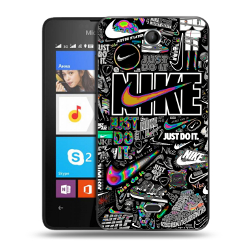 Силиконовый чехол на Microsoft Lumia 430 Dual SIM с принтом Найк