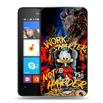 Силиконовый чехол на Microsoft Lumia 430 Dual SIM с принтом Дональд Дак Деньги