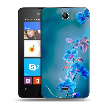 Силиконовый чехол на Microsoft Lumia 430 Dual SIM с принтом Голубые цветы