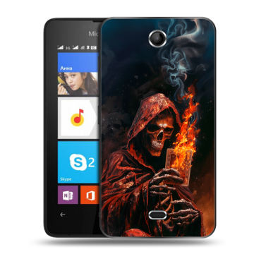 Силиконовый чехол на Microsoft Lumia 430 Dual SIM с принтом Скелет и карты