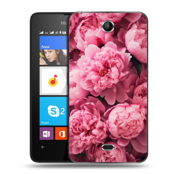 Силиконовый чехол на Microsoft Lumia 430 Dual SIM с принтом цветы пионы