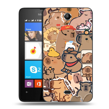 Силиконовый чехол на Microsoft Lumia 430 Dual SIM с принтом капибара Силиконовый чехол на Microsoft Lumia 430 Dual SIM с принтом капибара