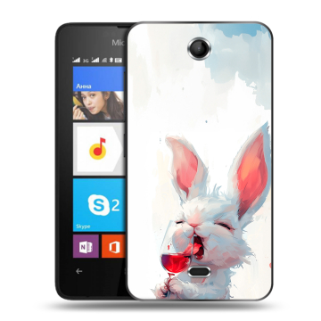 Силиконовый чехол на Microsoft Lumia 430 Dual SIM с принтом кролик зайчик