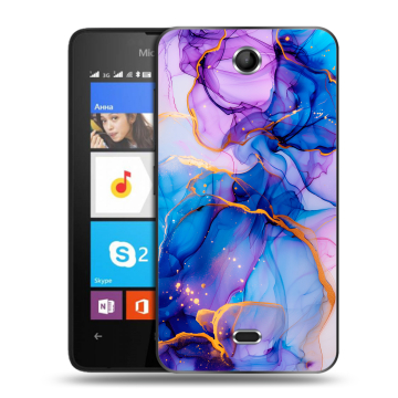 Силиконовый чехол на Microsoft Lumia 430 Dual SIM с принтом синий мрамор