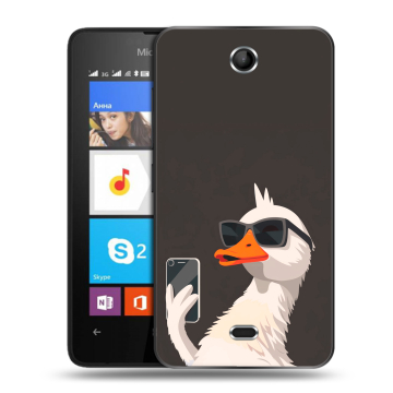 Силиконовый чехол на Microsoft Lumia 430 Dual SIM с принтом утка в очках