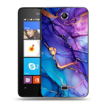 Силиконовый чехол на Microsoft Lumia 430 Dual SIM с принтом синий мрамор