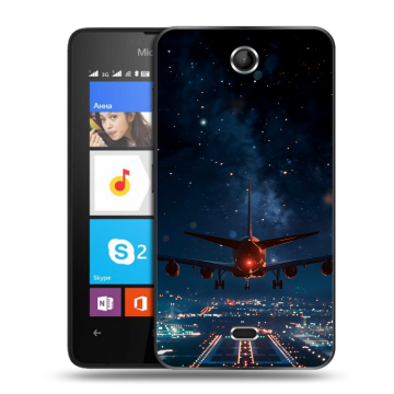 Силиконовый чехол на Microsoft Lumia 430 Dual SIM с принтом самолет
