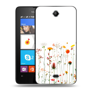 Силиконовый чехол на Microsoft Lumia 430 Dual SIM с принтом цветы