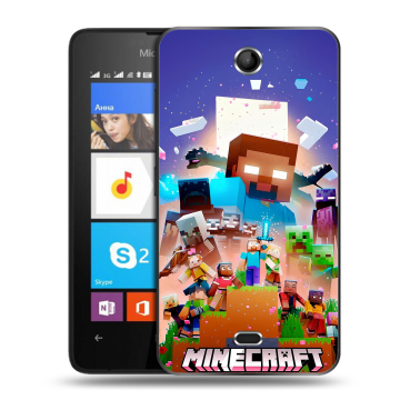 Силиконовый чехол на Microsoft Lumia 430 Dual SIM с принтом Майнкрафт Minecraft