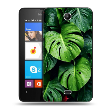 Силиконовый чехол на Microsoft Lumia 430 Dual SIM с принтом Листья