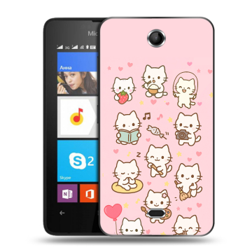 Силиконовый чехол на Microsoft Lumia 430 Dual SIM с принтом Hello Kitty Хелоу Кити