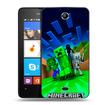 Силиконовый чехол на Microsoft Lumia 430 Dual SIM с принтом Майнкрафт