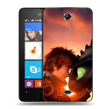 Силиконовый чехол на Microsoft Lumia 430 Dual SIM с принтом Как приручить дракона Силиконовый чехол на Microsoft Lumia 430 Dual SIM с принтом Как приручить дракона