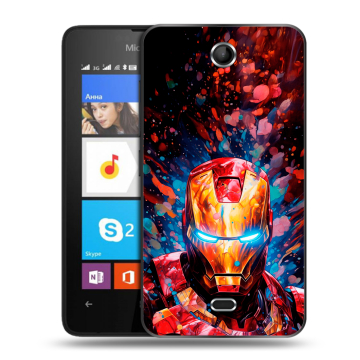Силиконовый чехол на Microsoft Lumia 430 Dual SIM с принтом Железный человек Ironman