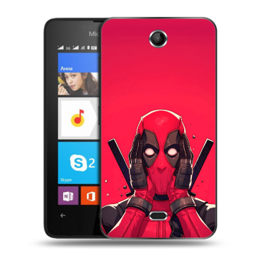Силиконовый чехол на Microsoft Lumia 430 Dual SIM с принтом Дедпул Deadpool Силиконовый чехол на Microsoft Lumia 430 Dual SIM с принтом Дедпул Deadpool