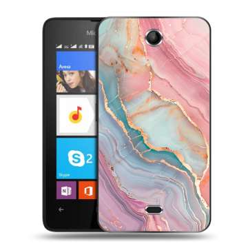 Силиконовый чехол на Microsoft Lumia 430 Dual SIM с принтом розовый мрамор