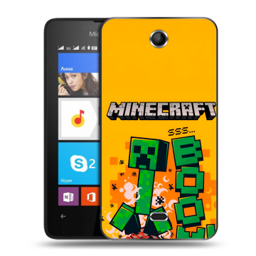 Силиконовый чехол на Microsoft Lumia 430 Dual SIM с принтом Майнкрафт Minecraft