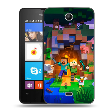 Силиконовый чехол на Microsoft Lumia 430 Dual SIM с принтом Майнкрафт Minecraft
