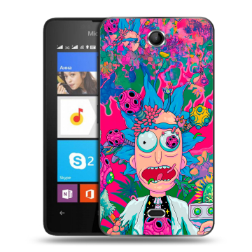 Силиконовый чехол на Microsoft Lumia 430 Dual SIM с принтом Рик и Морти Rick Morty