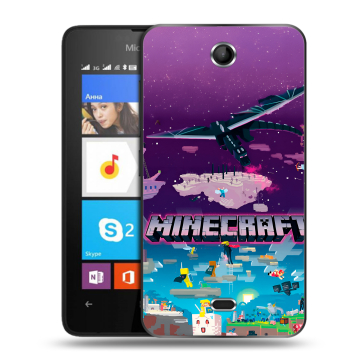 Силиконовый чехол на Microsoft Lumia 430 Dual SIM с принтом Майнкрафт Minecraft