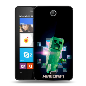 Силиконовый чехол на Microsoft Lumia 430 Dual SIM с принтом Майнкрафт Minecraft