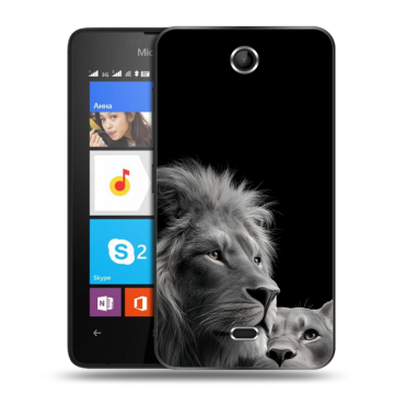 Силиконовый чехол на Microsoft Lumia 430 Dual SIM с принтом Лев кошки